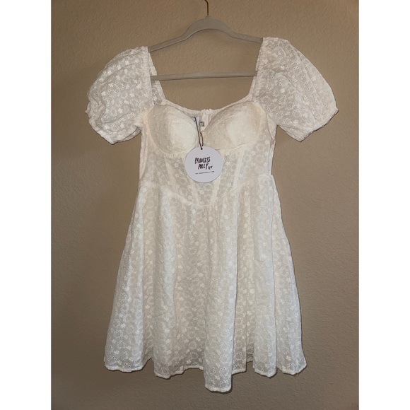 Princess Polly Darso White Mini Dress Size 4 New - Picture 2 of 7